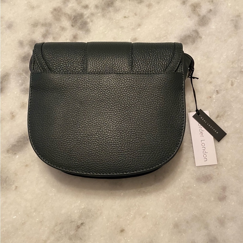 Corder London Dark Hunter Green Pebbled Leather Saddle Shoulder Bag - Picture 2 of 6